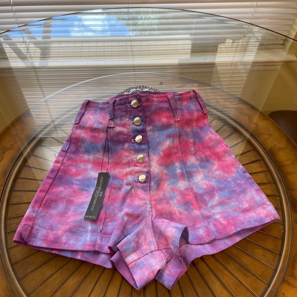 VENUS - NWT -  Denim Tie Dye Shorts US Size 4  & EUR size 36 - Picture 7 of 16